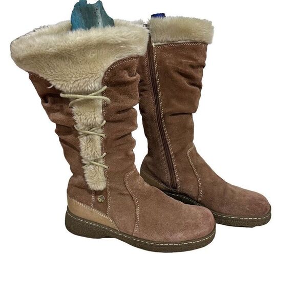 Size 9 tall faux fur baretraps zip up winter  boots - Picture 5 of 9